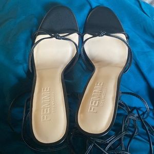 FEMME Los Angeles black Athens lace up heel size 38 uk/7 US